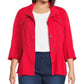 Multiples - 3/4 Sleeve Button Front Peplum Jacket