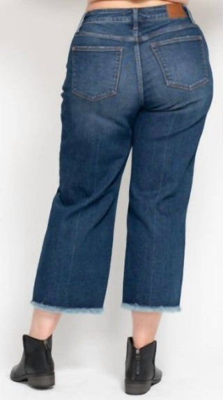 Judy Blue - High Rise Button Fly Crop Wide Leg Jeans