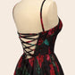Andrea & Leo Couture - Women's Modern Plunging Neckline Long A-line Floral Dress