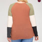 She + Sky - Color Block Front Twist Plus Top