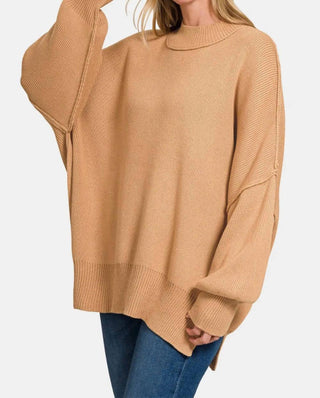 Zenana - Side Sit Oversize Sweater