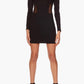Susana Monaco - Notch Neck Long Sleeve Bodycon Minidress