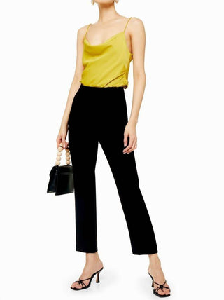 Topshop - Black Straight Cigarette Ankle Dress Pants