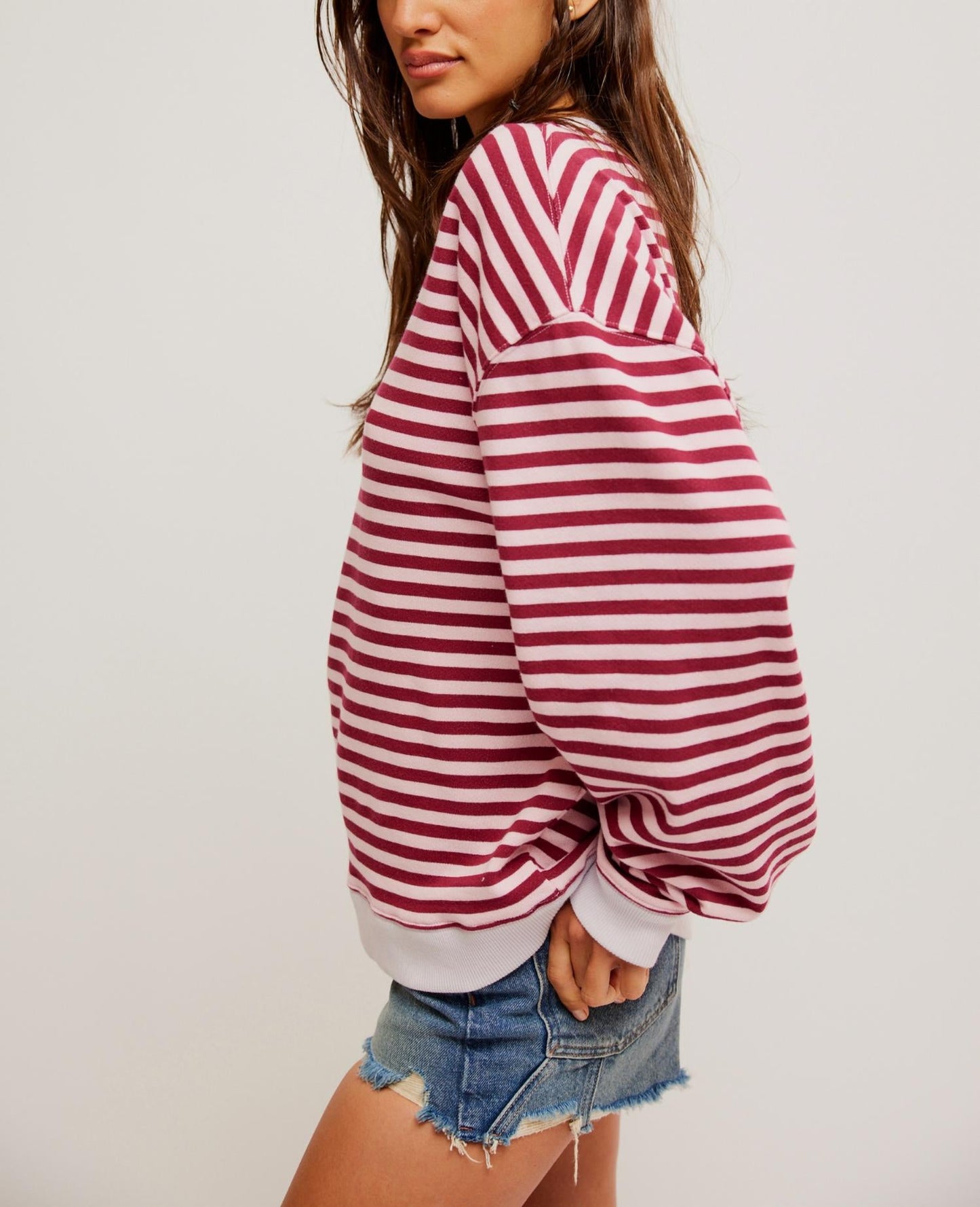 Free People - Classic Striped Crew Sweatshirt