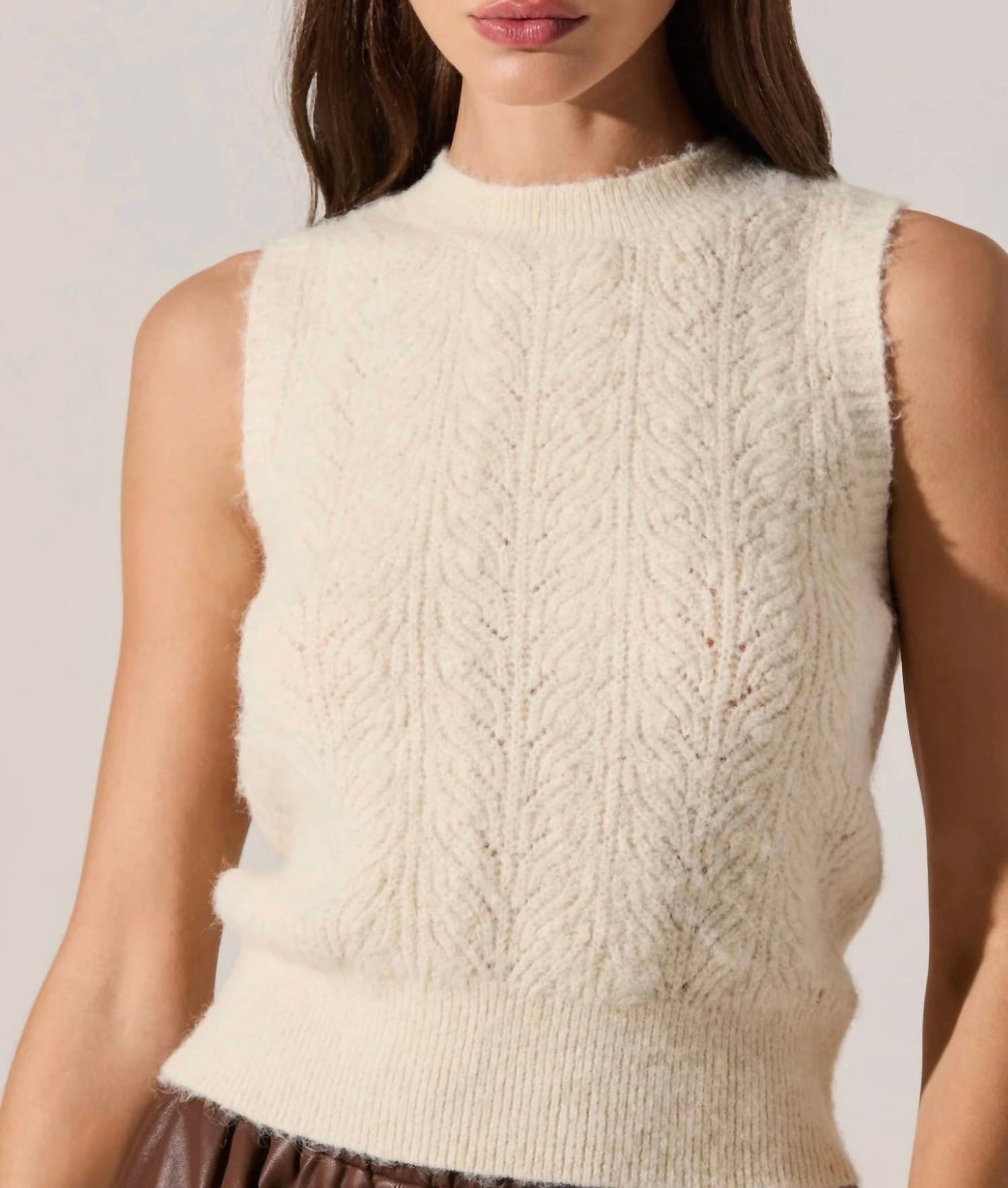 Astr - Pernille Cable Knit Sweater Tank