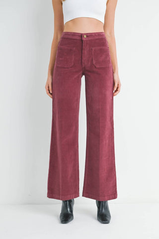 Jbd. - Corduroy Mini Patch Pocket Wide Leg Pants