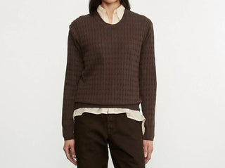 Enza Costa - Cable Knit Easy Crew Sweater