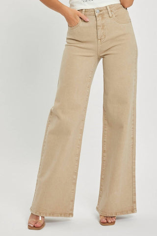 Risen - High Rise Tummy Control Wide Jeans