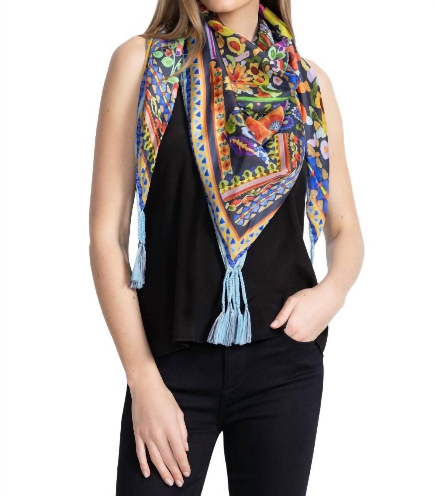 Johnny Was - Brush Painted Silk Scarf