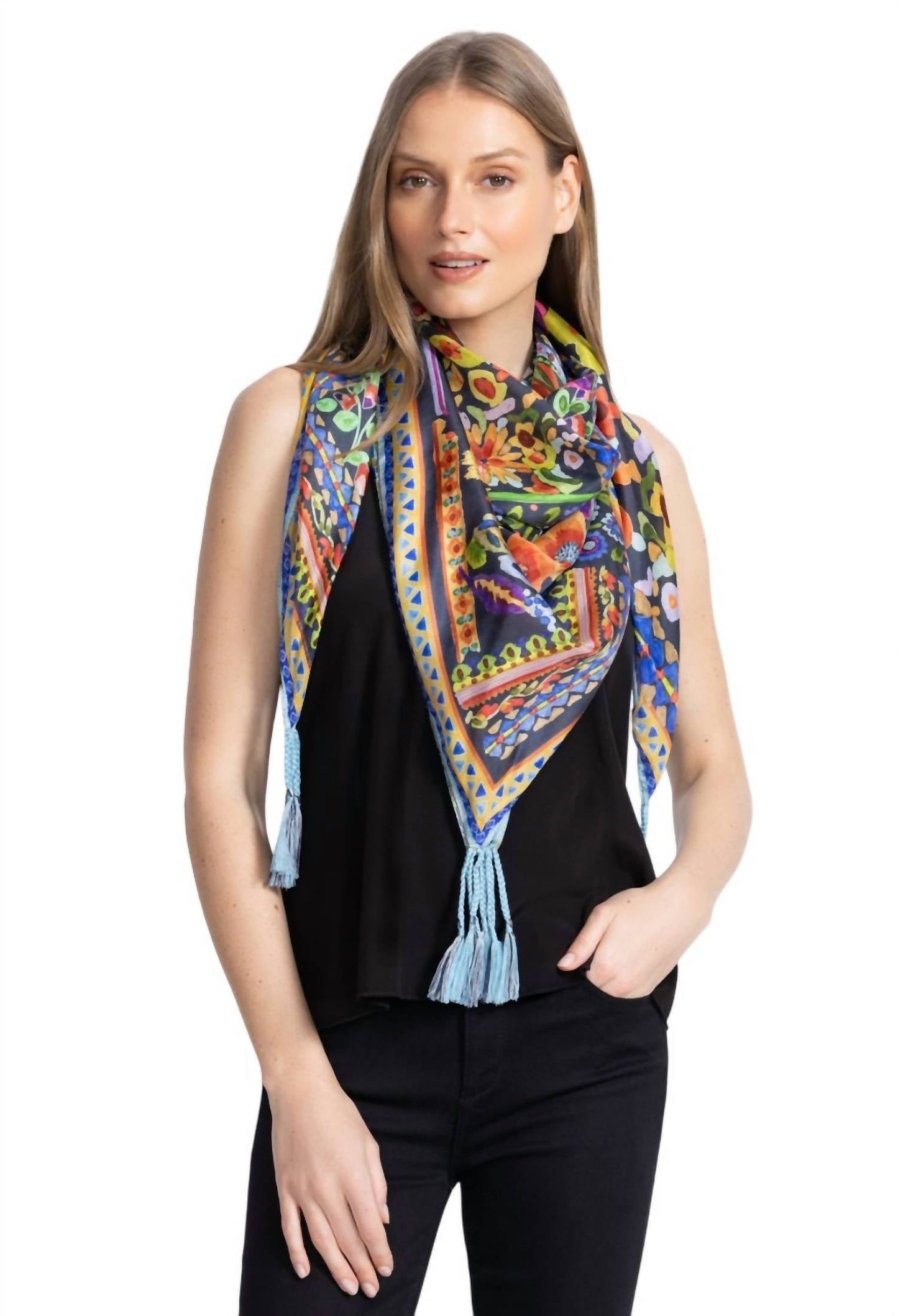 Johnny Was - Brush Painted Silk Scarf