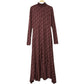 Mima Rosso - Velvet Print Mesh Dress