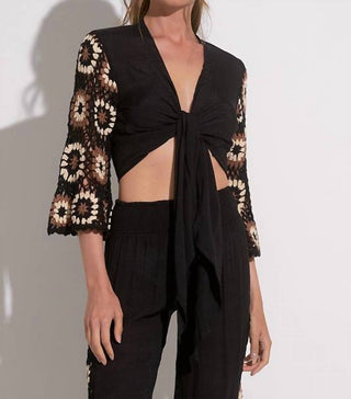 Elan - Panama Tie Front Top