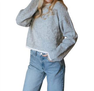 &Merci - White Trim Sweater