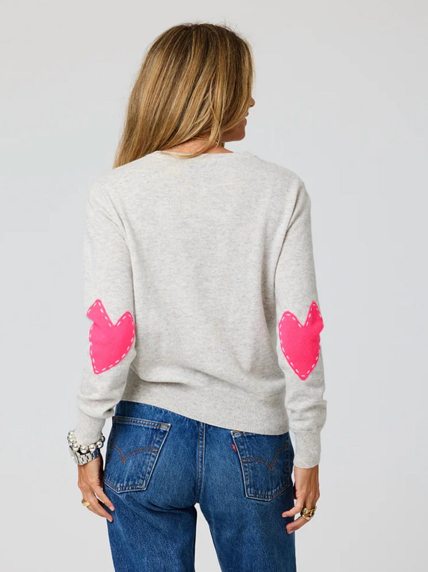 Kerri Rosenthal - Boyfriend Heart Patchwork Sweatshirt
