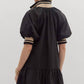 Entro - Puff Sleeve Ruffled Hem Mini Dress
