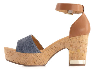 Andrea - Women's Heeled Denim Sandal