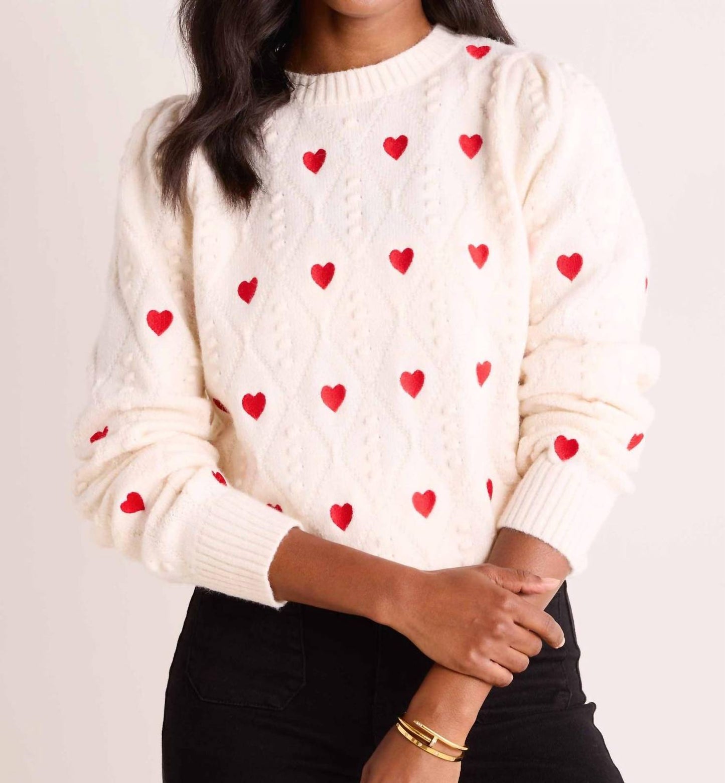 &Merci - Heart Knit Sweater