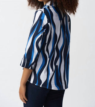 Joseph Ribkoff - Woven Abstract Print Trapeze Top