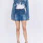 American Bazi - Chic Cropped Distressed Denim Jacket