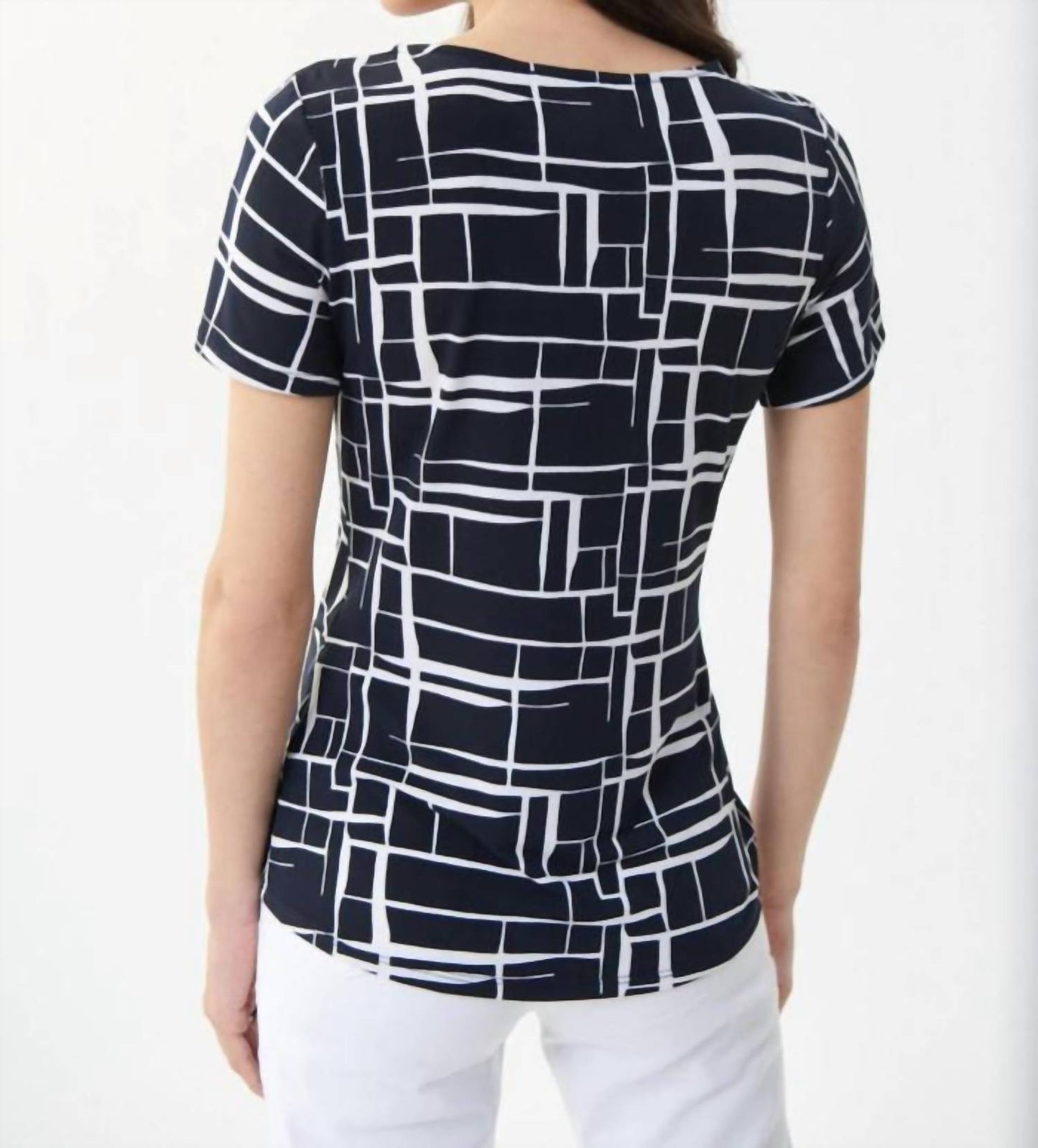 Joseph Ribkoff - ABSTRACT TIE FRONT TOP