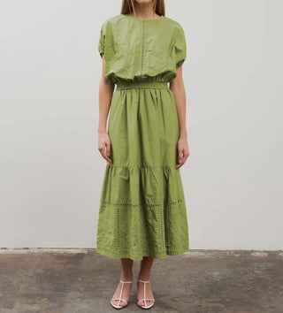 Moon River - Balloon Hem Eyelet Crop Top