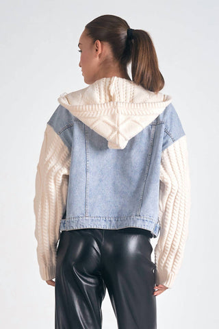 Elan - Jade Denim Sweater Jacket