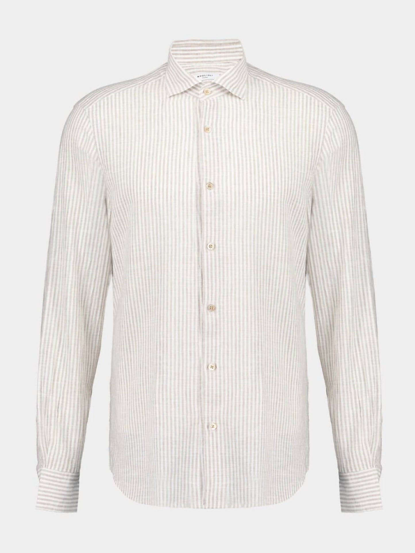 Boglioli - Men's Striped Striped Cotton-linen Shirt