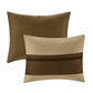 7 PC Pieced Faux Suede Comforter Set Natural Cal King