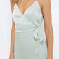 Le Lis - Bust wrapped and tie satin midi dress
