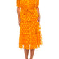 Nicole Miller - Dotted Collared Belted Shirt Dress