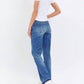 Judy Blue - Mid Rise Release Hem Dad Denim Jeans