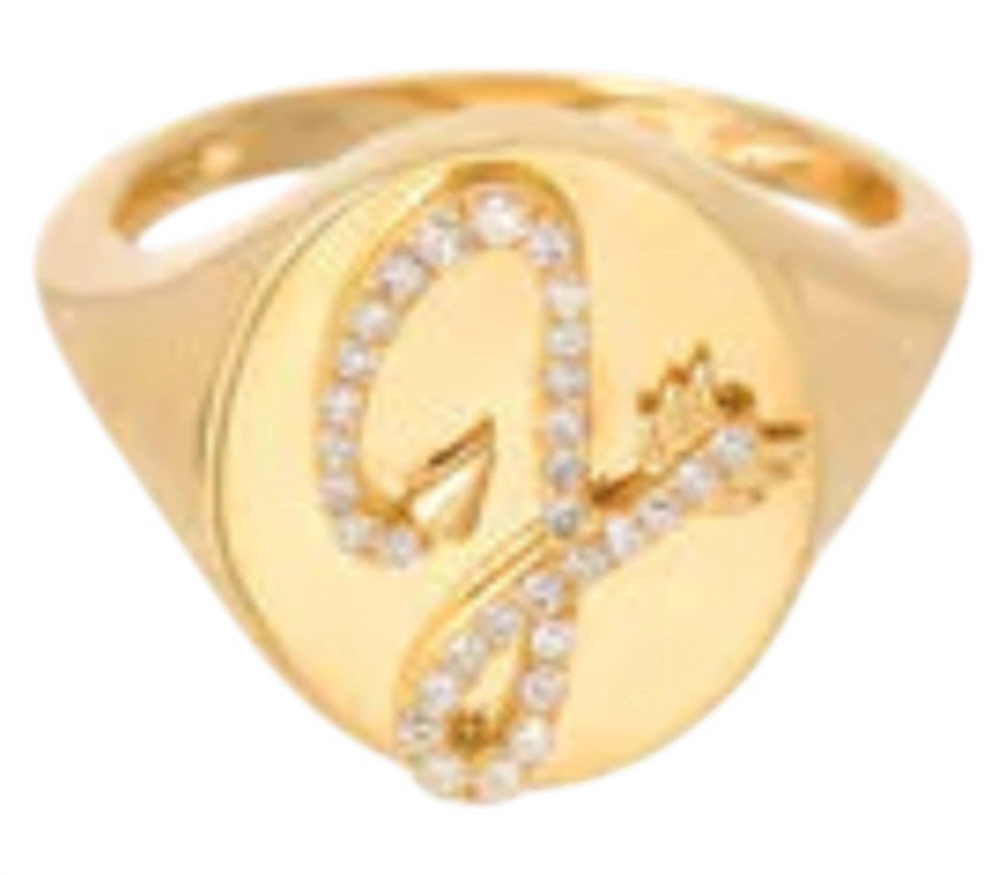 Adina Reyter - Women's Diamond Arrow Initial Signet Ring - J