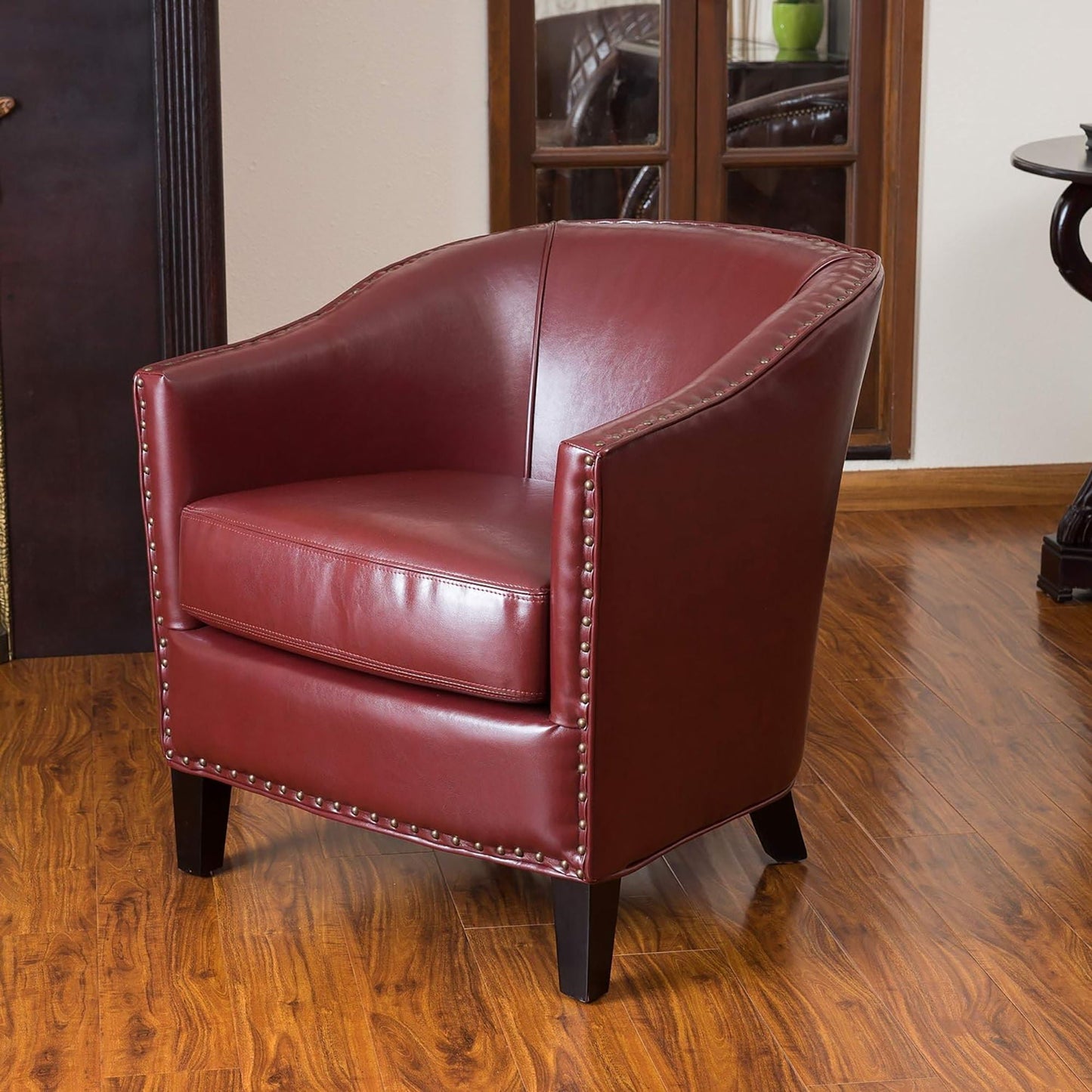 Enigmatica Upholstered Club Chair with Nailhead Trim