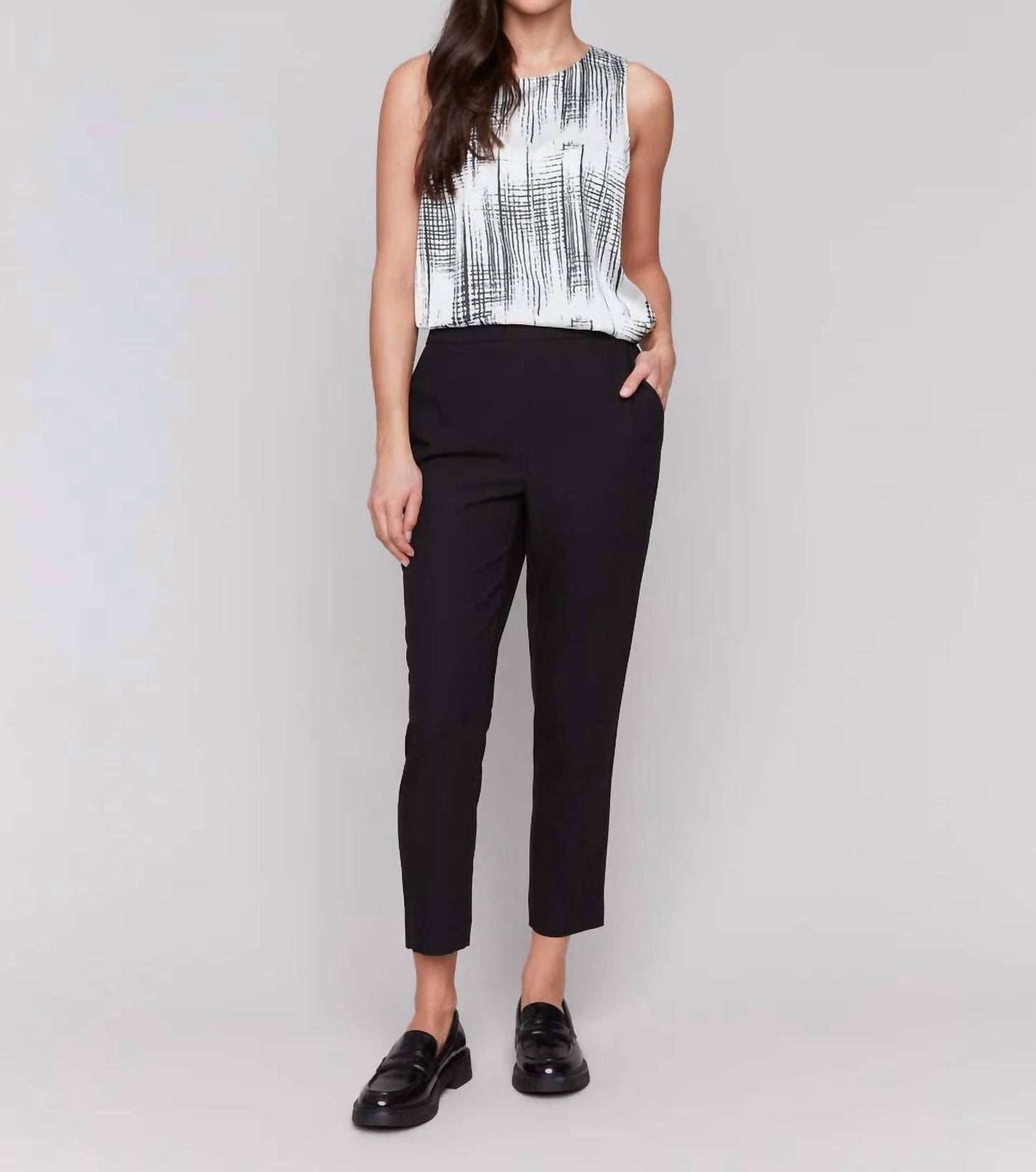 Charlie B - Crepe Pull-on Cropped Pants