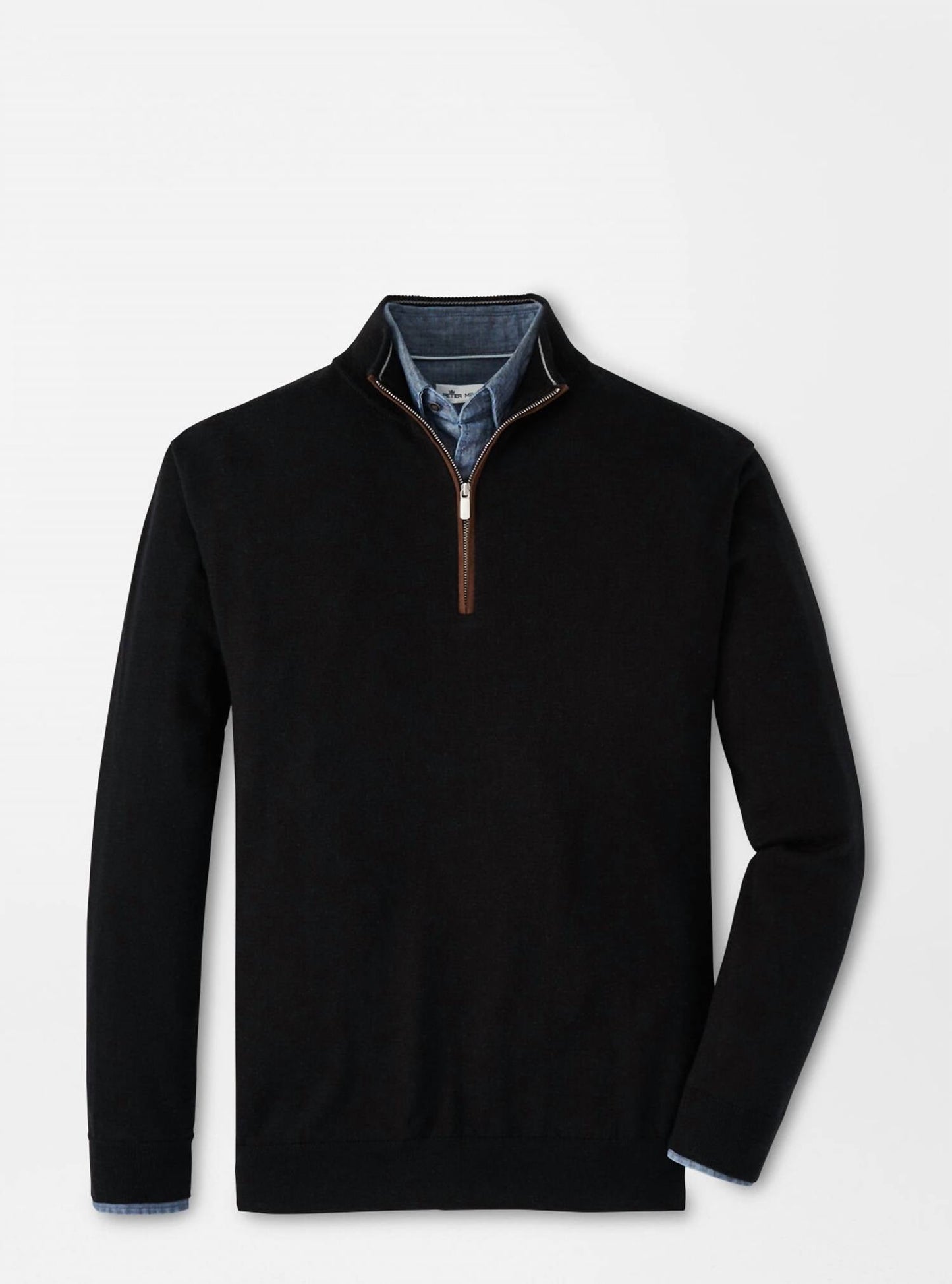 Peter Millar - Men's Autumn Crest Suede Trim 1/4 Zip Sweater