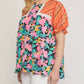 Entro - Mixed Print & Lace Blouse - Plus
