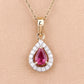 1.03 Carat Genuine Ruby and White Diamond 14K Yellow Gold Pendant