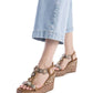 Xti - Women's Gemstone Embellished Wedge Sandals