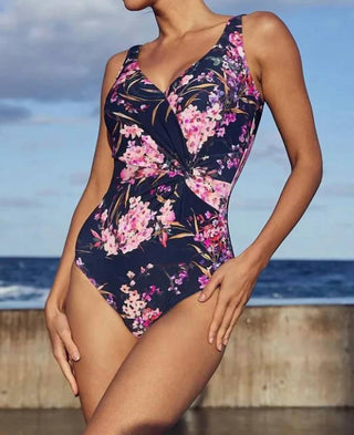 Azura - Flora Gathered Twist One Piece Swimsuit