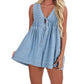 Veveret - Top Pick Pleated Denim Romper