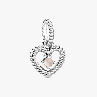 Pandora - June Beaded Heart Dangle Charm