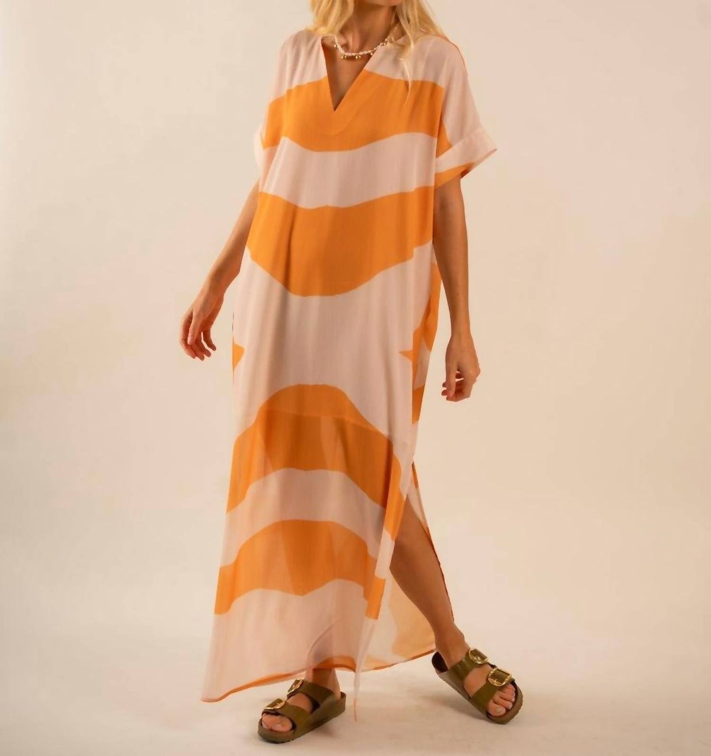 Care Tucker - Beatrice Sunset Swirling Wind Kaftan Dress