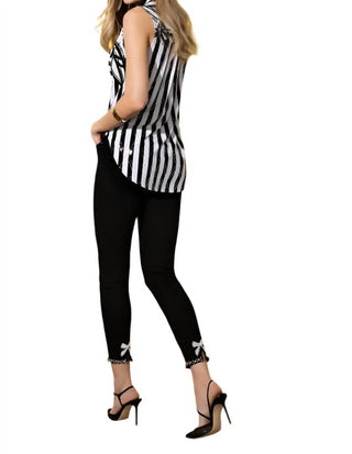 Frank Lyman - Pearl Bow Detail Slim Leg Jean