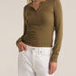 Z Supply - Scarlett Rib Henley Long Sleeve Top