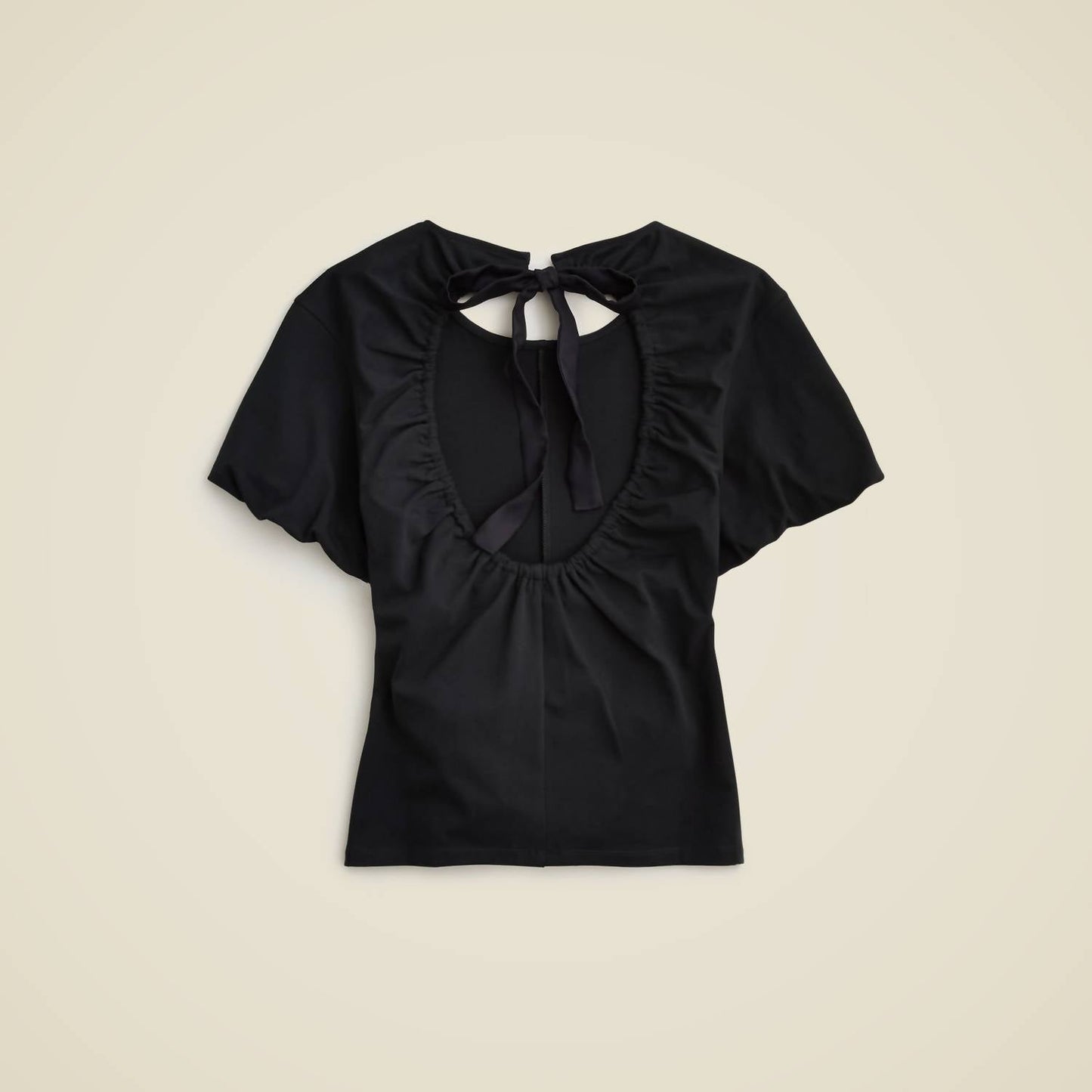 J.Crew - Open-back Puff-sleeve Top In Stretch Cotton Blend