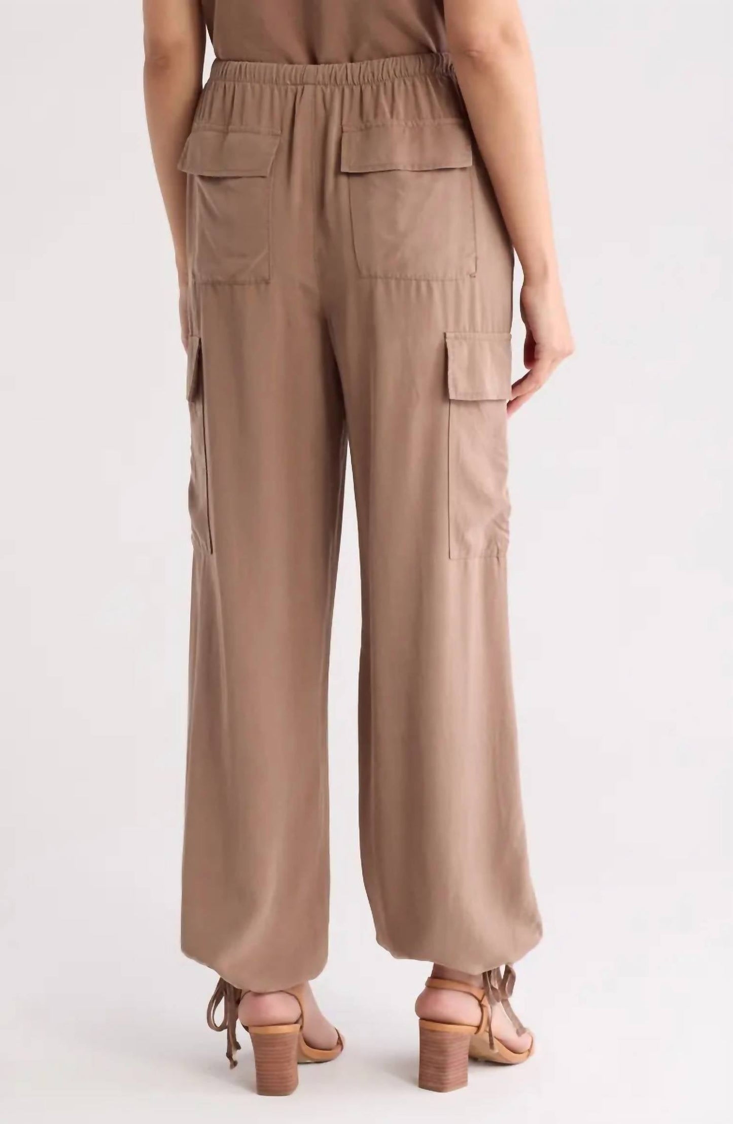 Blu Pepper - High Waist Drawstring Cargo Pants