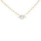 14KT Yellow Gold 1/4 Cttw Diamond  Toggle Clasp Paperclip Link Necklace (I-J Color, I1-I2 Clarity) - 18" Inches