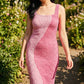 Aureum - Two-tone Smocked Midi Dress