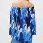 Joseph Ribkoff - Tropical Print Pleated Off-shoulder Top