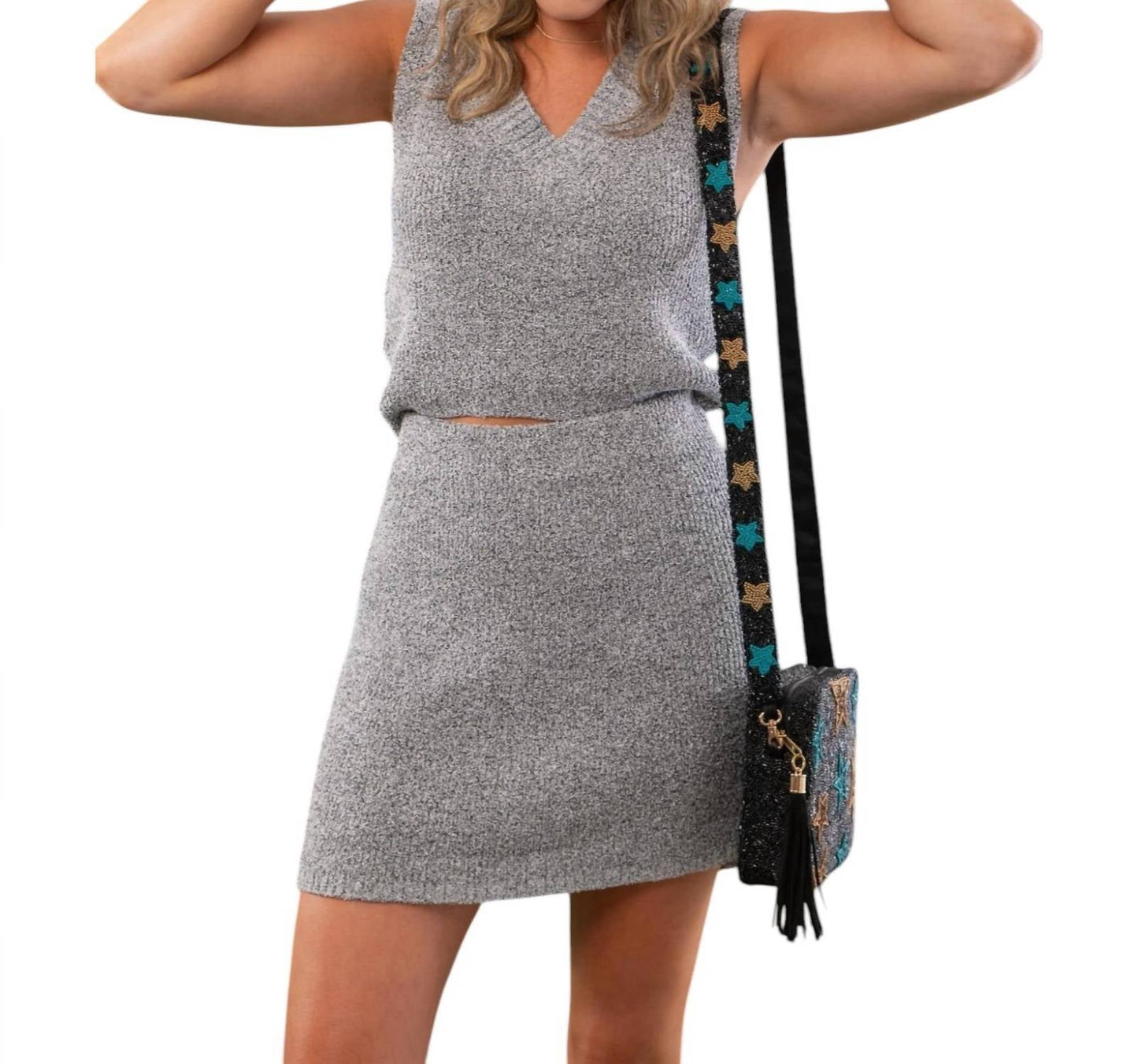 Tcec - V-neck Sweater Tank Set